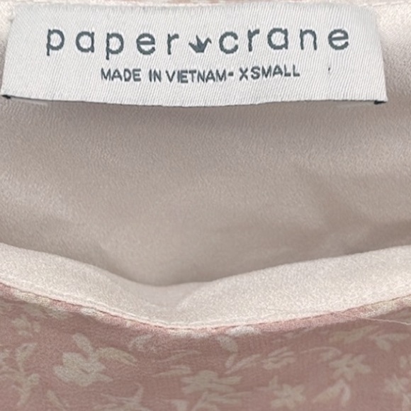 ❤️ 🆕 ANTHROPOLOGIE PAPER CRANE Floral Pink and Cream Women's Top Size XS - Picture 6 of 7